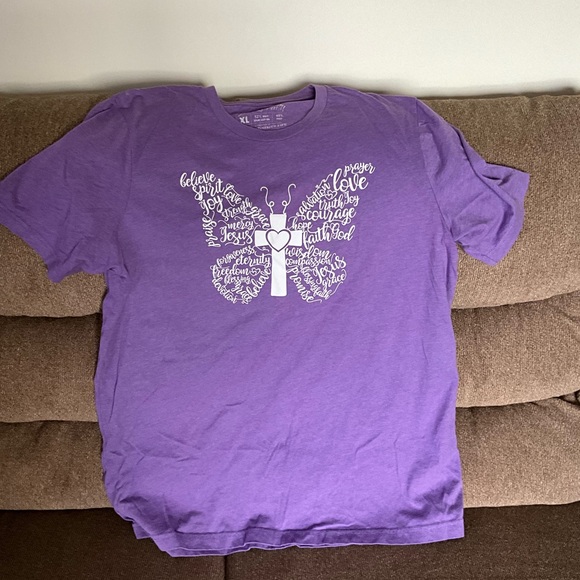 Purple Love &Faith T-Shirt. Size XL - Picture 1 of 2
